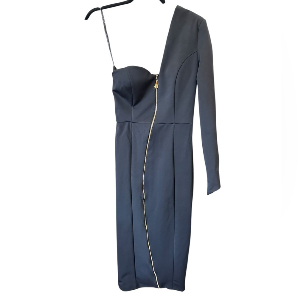 Misha Collection Elegant One-Shoulder Black Dress size M